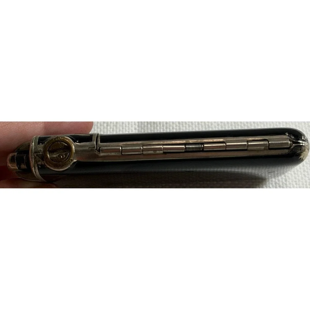 VTG Marathon Slide-A-Lite Cigarette Case Lighter Art Deco Enamel Tortoise Box
